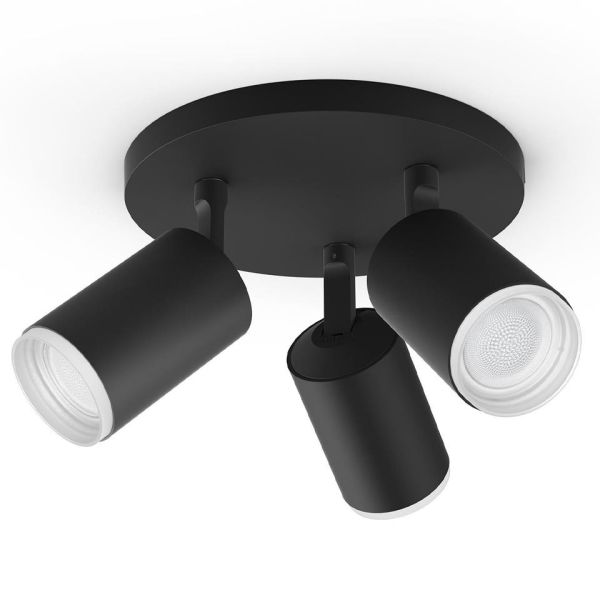 Spotlys Philips Hue Fugato sort, 3 x 5,7W LED 