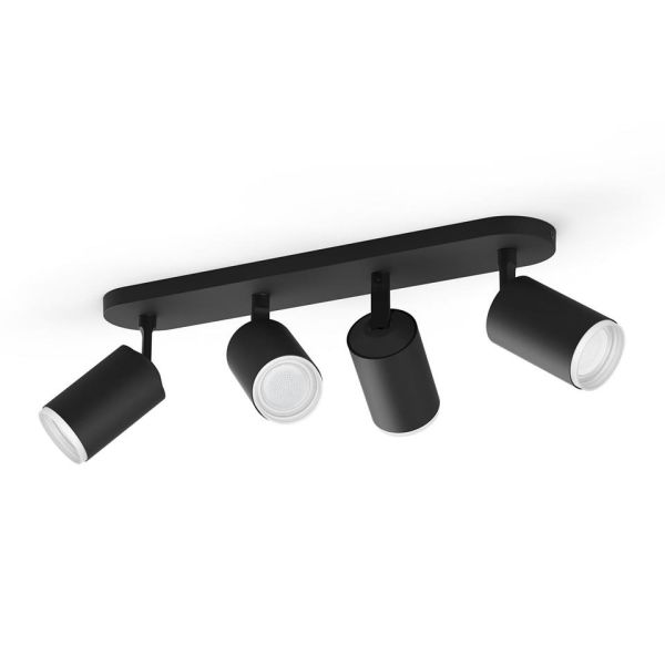 Spotlys Philips Hue Fugato sort, 4 x 5,7W LED 