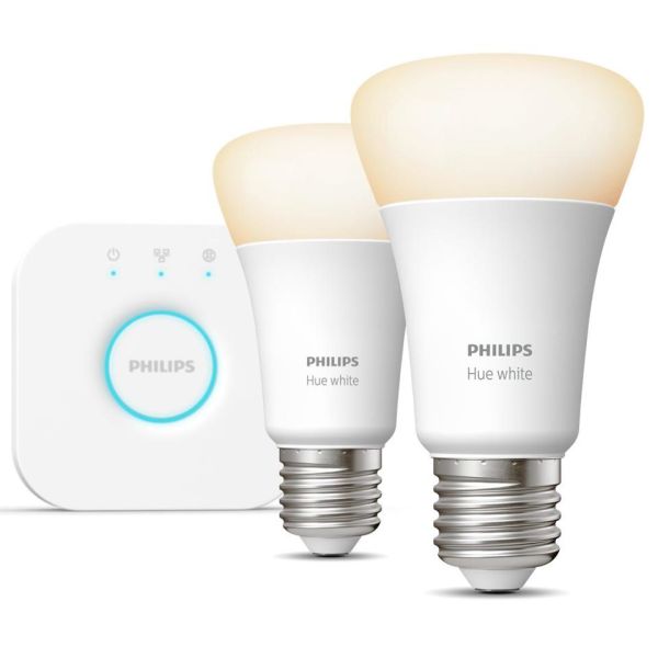 Startpaket Philips Hue White för smart belysning, 2 x 9W 