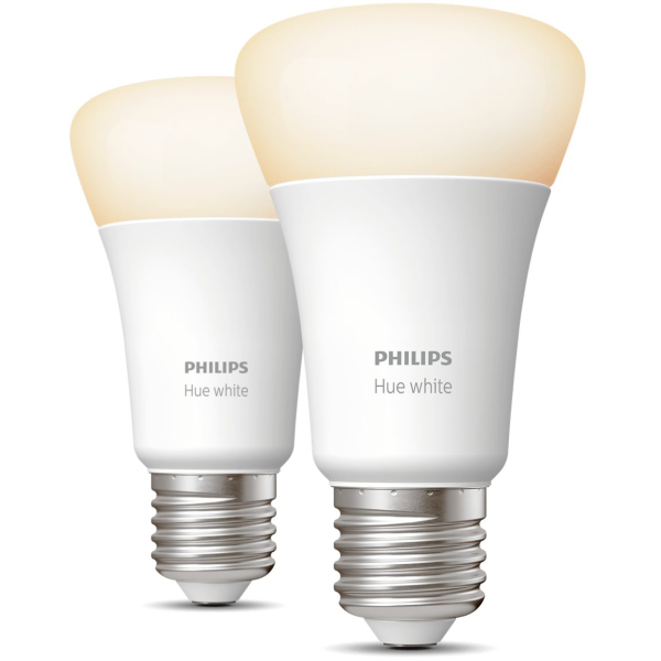 LED-lampe Philips Hue White 9 W, E27, A60, 2-pakning 