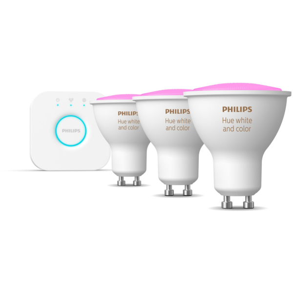 Startpaket Philips Hue White and Color Ambiance för smart belysning, 3 x 5.7W 
