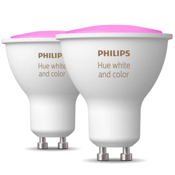 LED-lampe Philips Hue White and Color Ambiance 5,7 W, GU10, 2-pakning 
