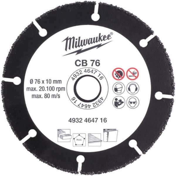 Skive af hårdmetal Milwaukee CB 76 Ø 76 mm 