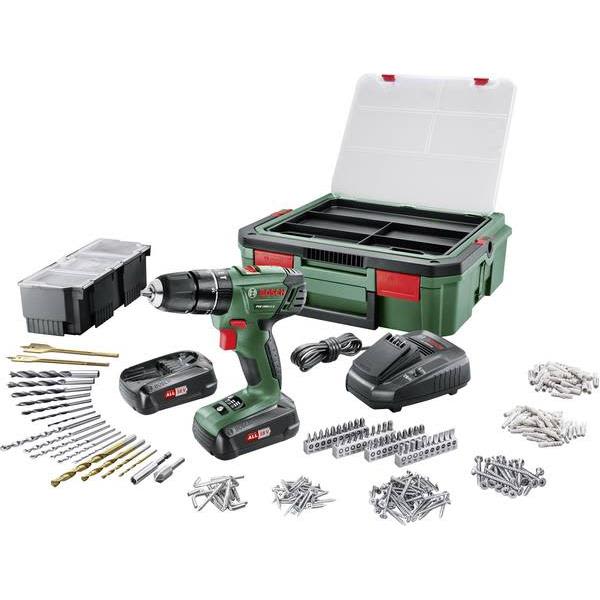 Porakone-ruuvinväännin Bosch DIY PSR 1800 LI-2 + SystemBox sis. akun ja laturin 
