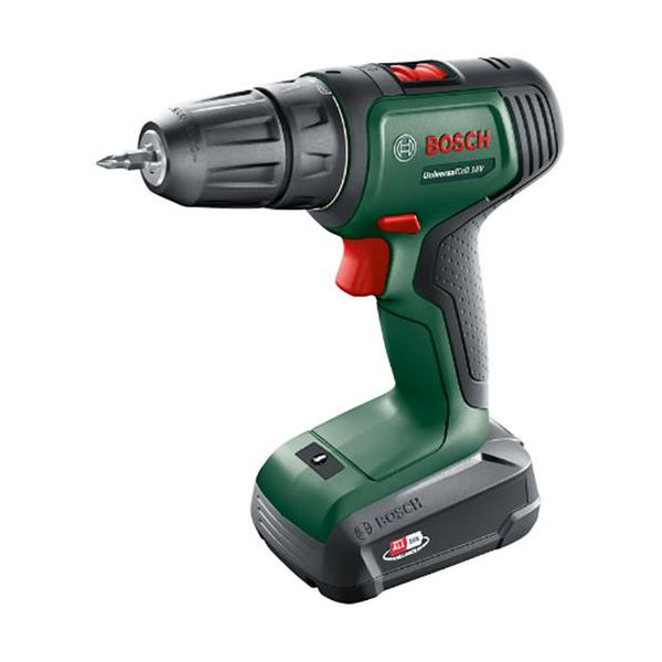 Bore-/skruemaskine Bosch DIY Universal Drill 18 med 1 stk 1,5 Ah batteri og oplader 