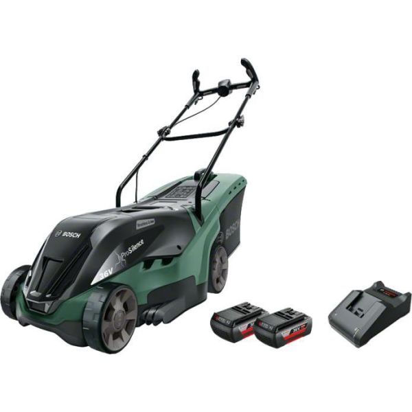 Plæneklipper Bosch DIY Advanced Rotak 36-950 med batteri og oplader 