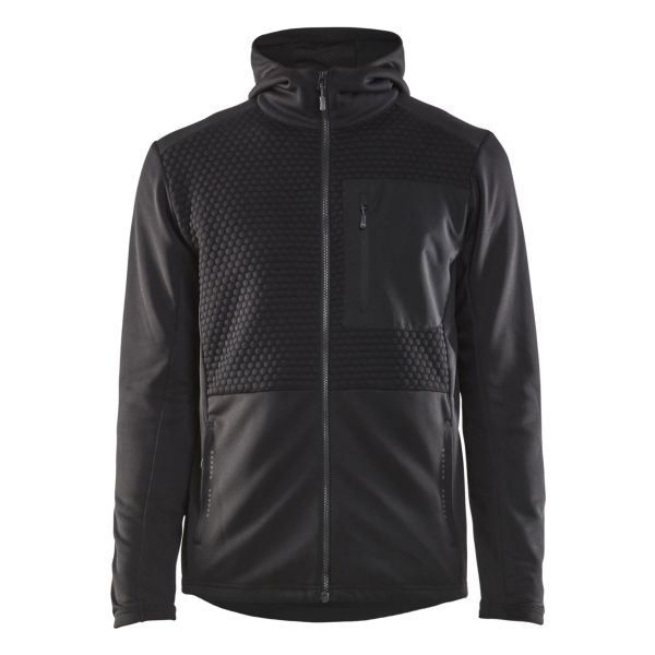 Hættetrøje Blåkläder 354025269900XL sort, fuld lynlås Stl XL