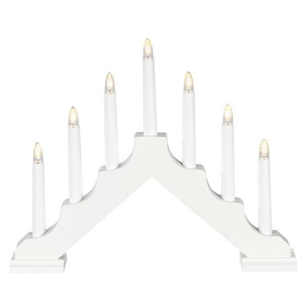 Sähkökynttelikkö Konstsmide 2322-205 valkoinen, 7 kynttilää 