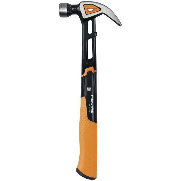 Tømrerhammer Fiskars IsoCore buet klo M, 16oz