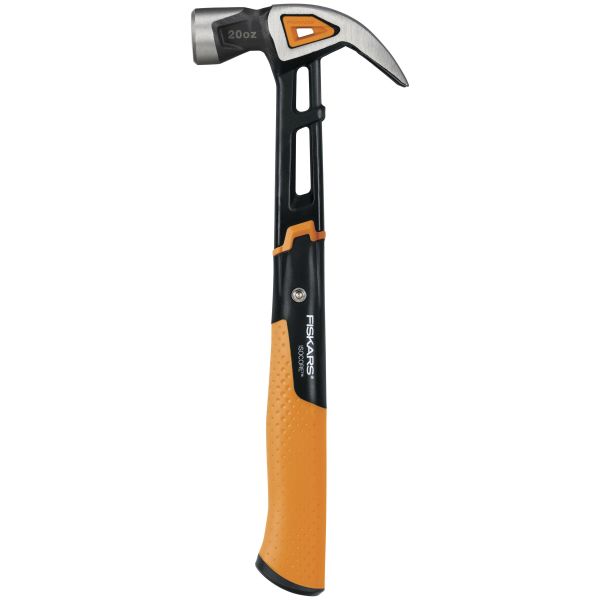 Tømrerhammer Fiskars IsoCore buet klo L, 20oz
