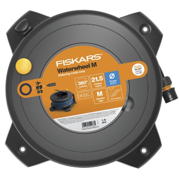 Slangerulle Fiskars Solid Waterwheel  M, 13 mm, med 20 m slange