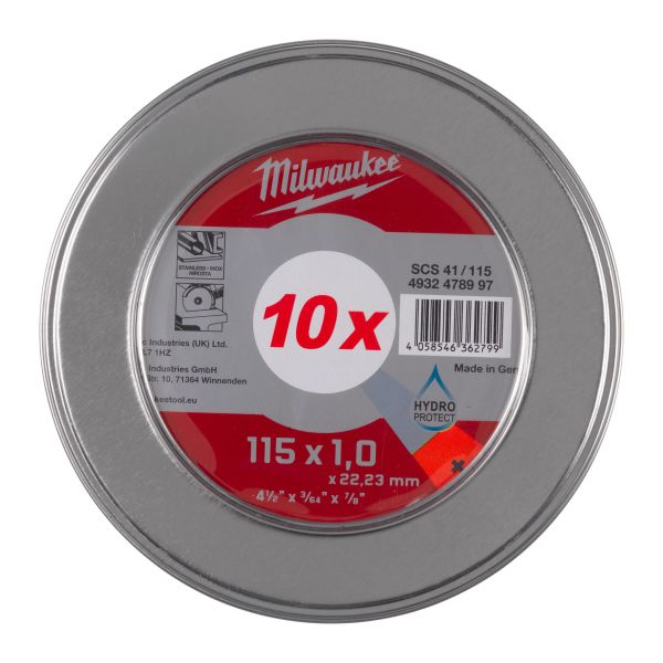 Kappeskive Milwaukee 4932478997 10-pakk 115 x 1.0 mm