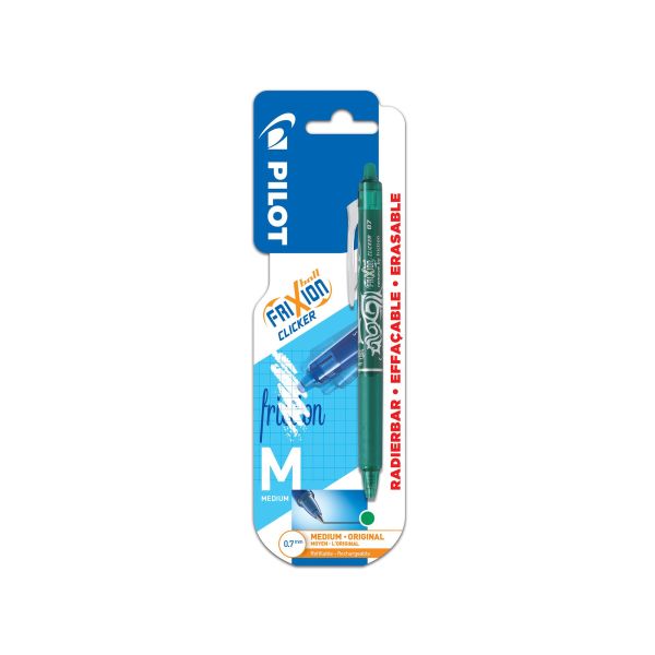 Penna Pilot FriXion Ball Clicker raderbar, 0,7 mm Grön