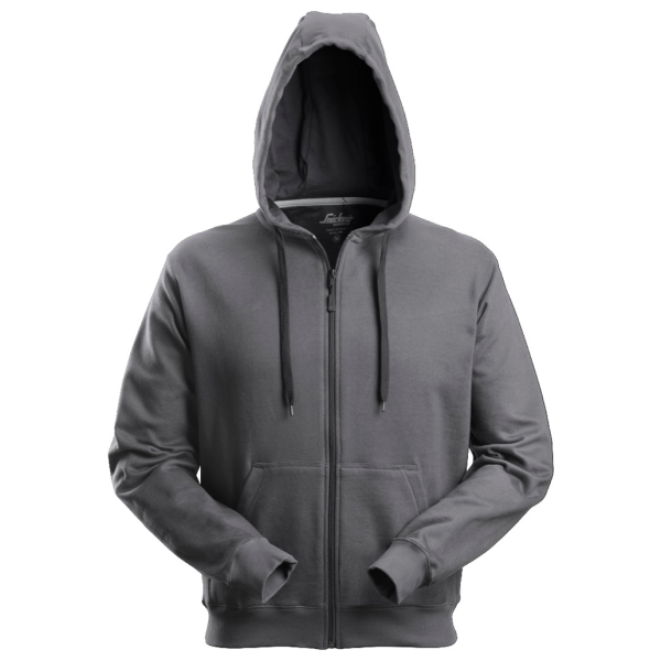 Hættetrøje Snickers Workwear 2801 Stålgrå, med lynlås Stålgrå M