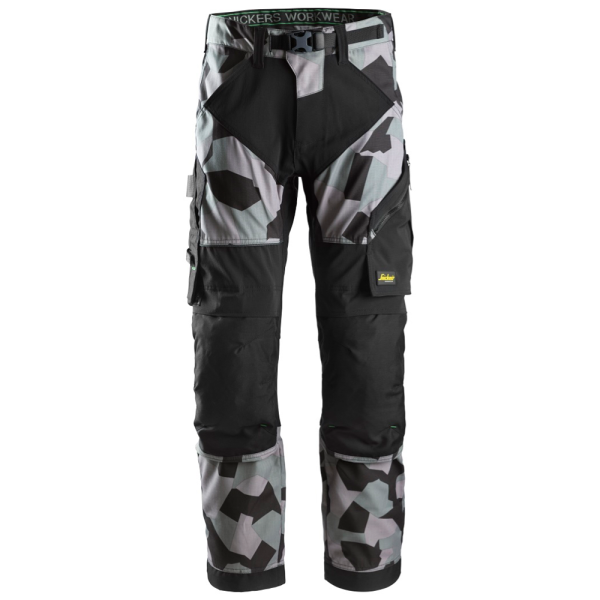 Arbetsbyxa Snickers Workwear 6903 FlexiWork grå, camo/svart 52 Grå, Camo/Svart