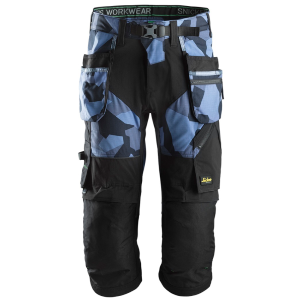 Piratbyxa Snickers Workwear 6905 FlexiWork blå, camo/svart 108 Blå, Camo/Svart