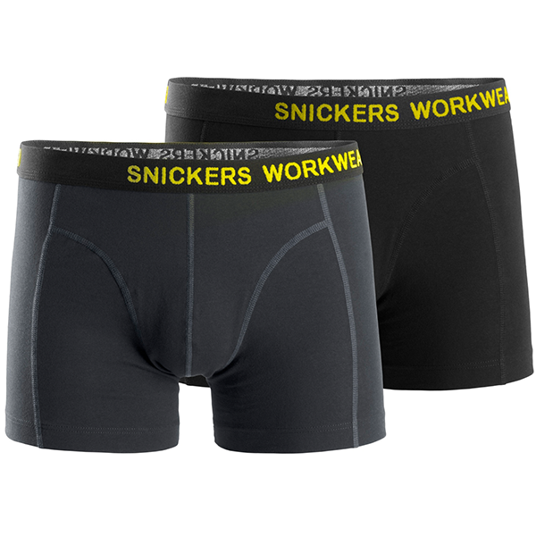 Kalsong Snickers Workwear 9436 svart/grå, 2-pack Svart/Grå S