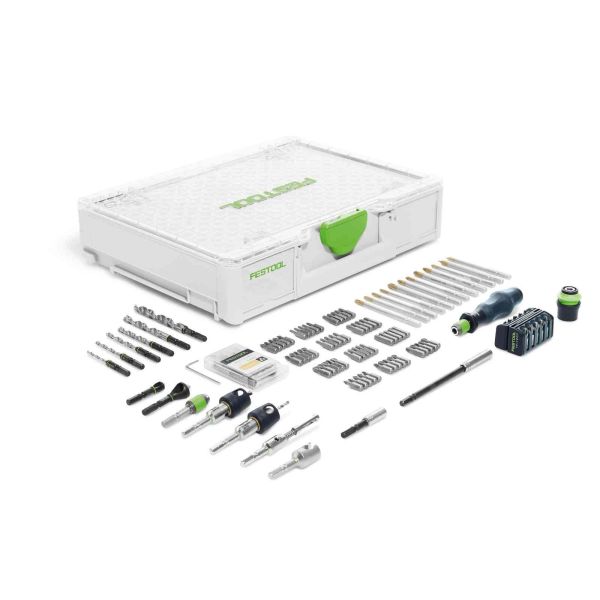 Monteringssæt Festool SYS3 M 89 ORG CE-SORT med taske, 104 stykker 