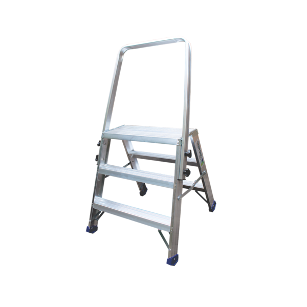 Arbejdsskammel Skeppshultstegen 4250-03-210 inklusive sikkerhedsbar 3 trin, 715 mm