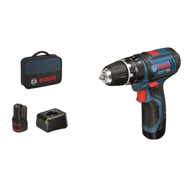 Bore-/skruemaskine Bosch GSB 12V-15 med batteri og oplader 