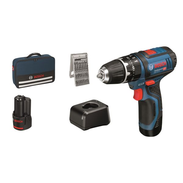 Bore-/skruemaskine Bosch GSB 12V-15 med batteri og oplader 