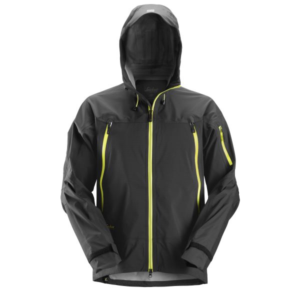 Shelljakke Snickers Workwear 1300 FlexiWork Stål grå/sort, vandtæt, med stretch Stålgrå/sort XS
