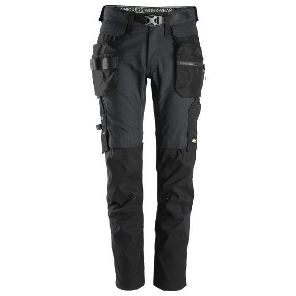 Håndværkerbukser Snickers Workwear 6972 FlexiWork Stål grå/sort, med stretch Stålgrå/sort 52