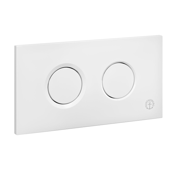 Skylleknap Gustavsberg Triomont XT Dobbelt flush, pneumatisk Hvid