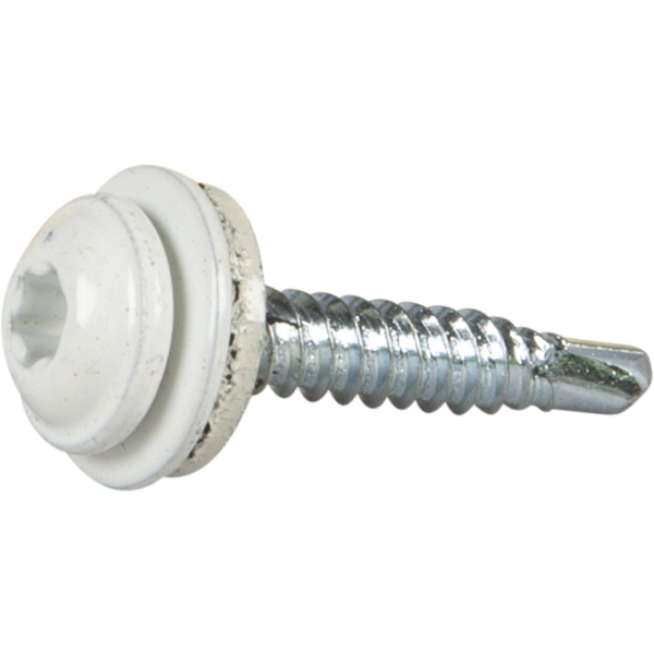 Monteringsskrue ESSVE 63352 4,2 x 25 mm, TX20, med skive hvit (RAL9010), 100-pakning