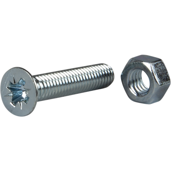 Maskinskruv ESSVE 530064 med mutter MFX, försänkt, FZB M5 x 20 mm, 12-pack