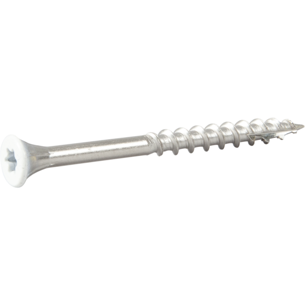 Fasadskruv ESSVE 537145 4,4x45 mm, rostfri/syrafast A4, band. Vit, 250-pack