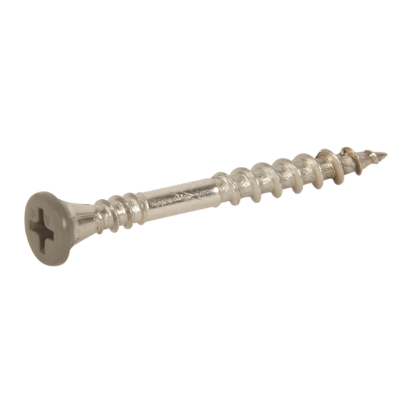 Facadeskrue ESSVE 537609 4,2x45 mm, rustfri/syrefast A4, strimmel. Lysegrå, pakke med 1000