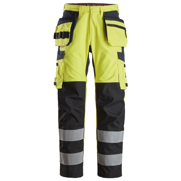 Arbejdsbukse Snickers Workwear 6264 varsel, gul/marineblå 44