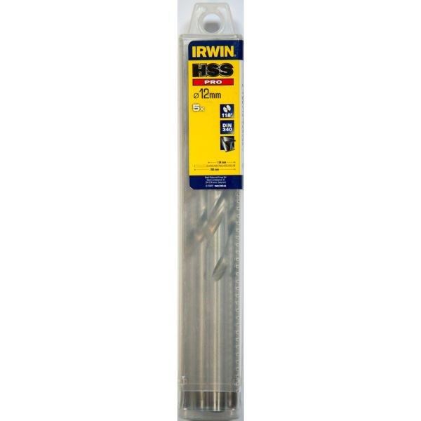 Spiraaliporanterä Irwin HSS PRO 10503858 DIN240, ristiinhiottu kärki Ø12 mm, 5 kpl