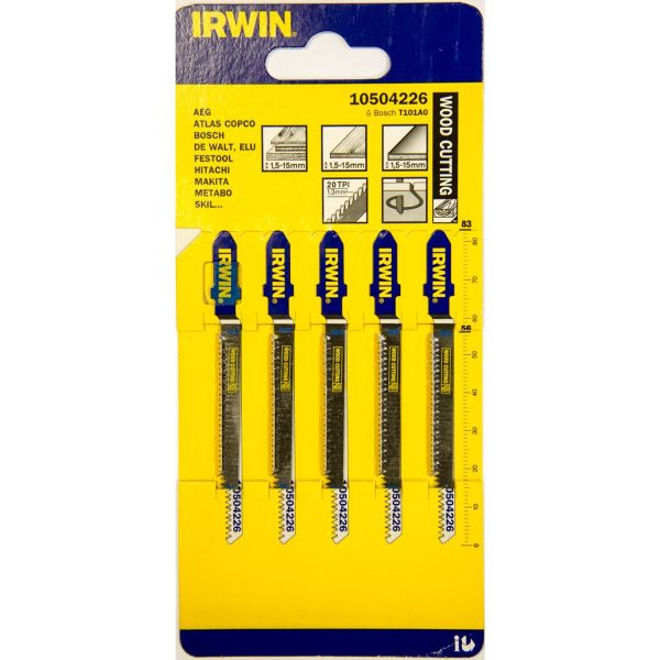 Stiksavklinger Irwin 10504226 83 mm, 20 TPI, pakke 5 