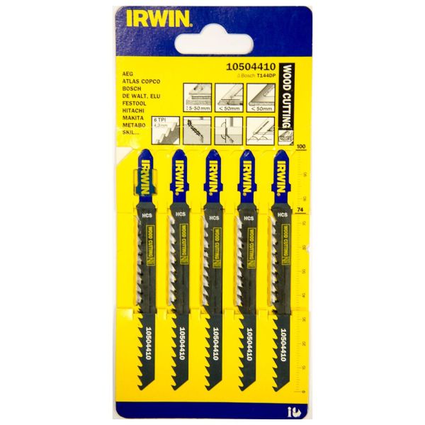 Stiksavklinger Irwin 10504410 100 mm, 6 TPI, stk 5 