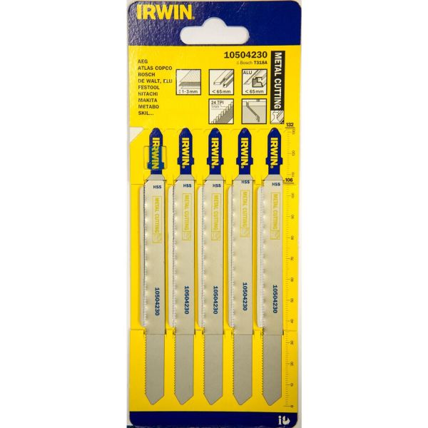 Stiksavklinger Irwin 10504230 132 mm, 24 TPI, stk. 5 