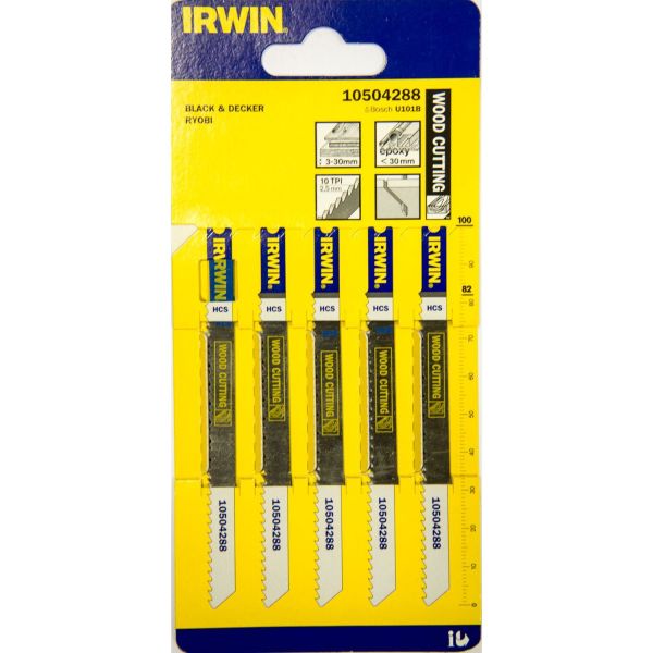 Stiksavklinger Irwin 10504288 100 mm, 10 TPI, 5-pak 