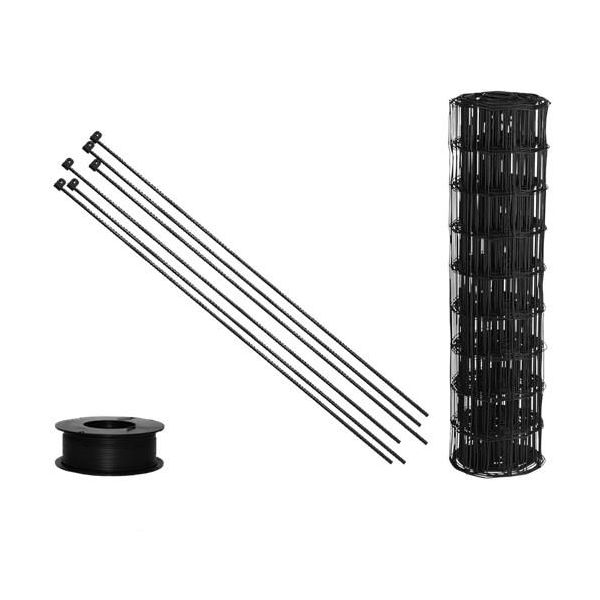 Villastängselset Hortus 900-030 svart, med tentorstolpar 25 meter