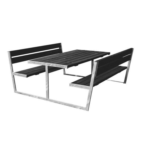Picknickbord Hortus Thor  Svart trä, 180x205 cm