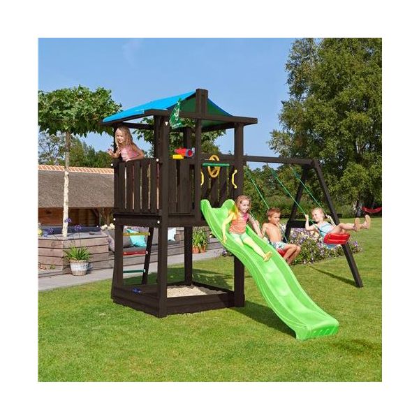 Lektorn Jungle Gym Hut med gunga och rutschkana 