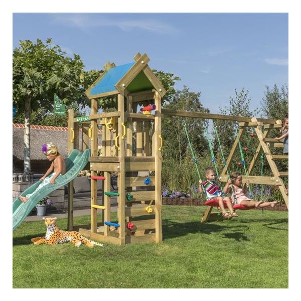 Lektorn Jungle Gym Nomad med klätterställning och gungor 