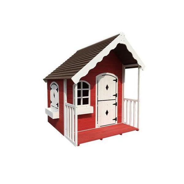 Lekstuga Nordic Play 805-653 röd/vit, med veranda 