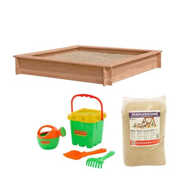 Sandlåda Nordic Play 805-747 lärk, med 240 kg sand och strandset 