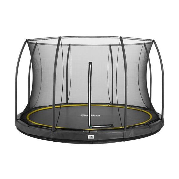 Trampolin Salta Comfort Edition Inground svart, med säkerhetsnät 