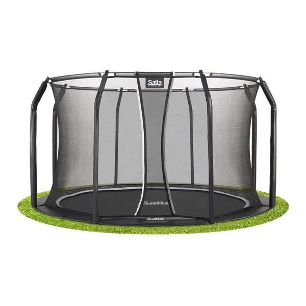 Studsmatta Salta Royal Baseground Ø396 cm, svart, med säkerhetsnät 