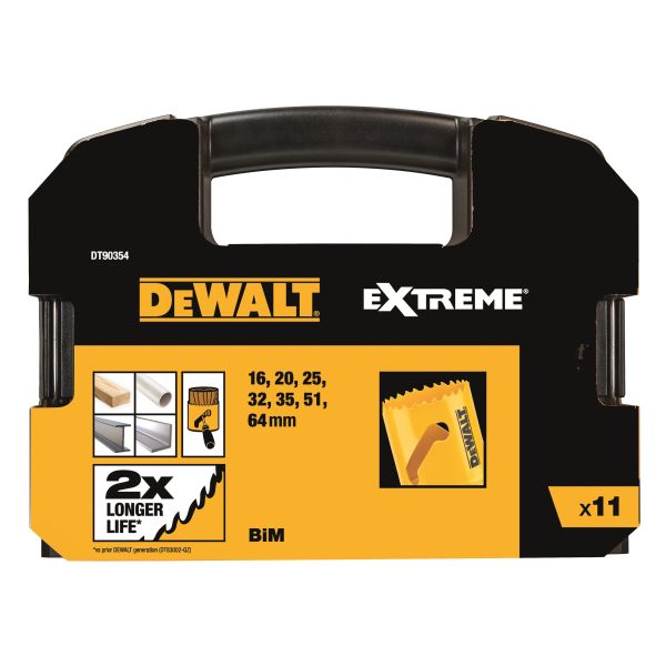 Hulsavsæt Dewalt DT90354-QZ til træ, metal og plast, 11 stykker 