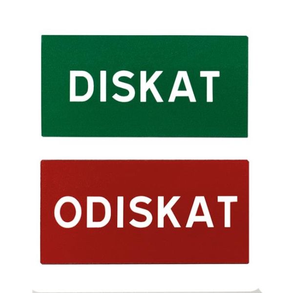 Magnetskylt UniGraphics 3124020 Diskat/Odiskat, 100 x 50 mm 