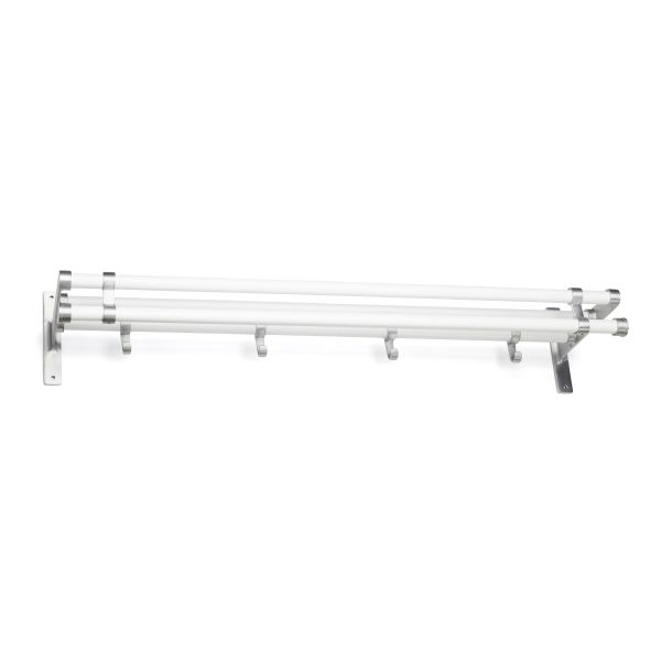 Hattehylde Habo Elegant Plus  Aluminium/hvid, 1000 mm