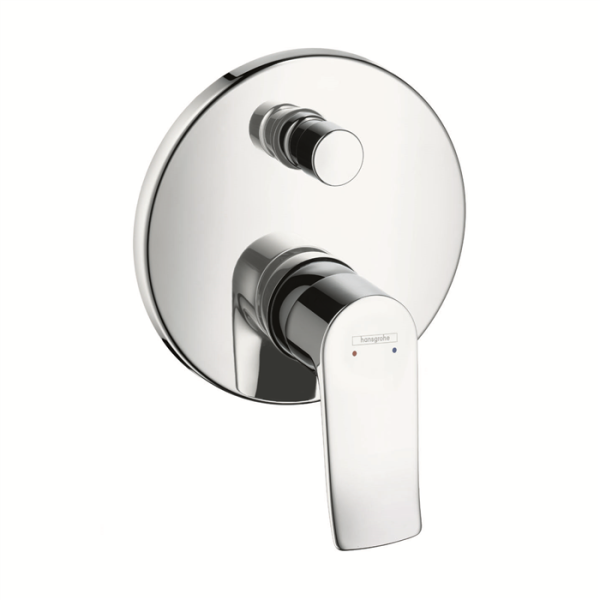 Badekarbatteri Hansgrohe Metris krom, innebygd 